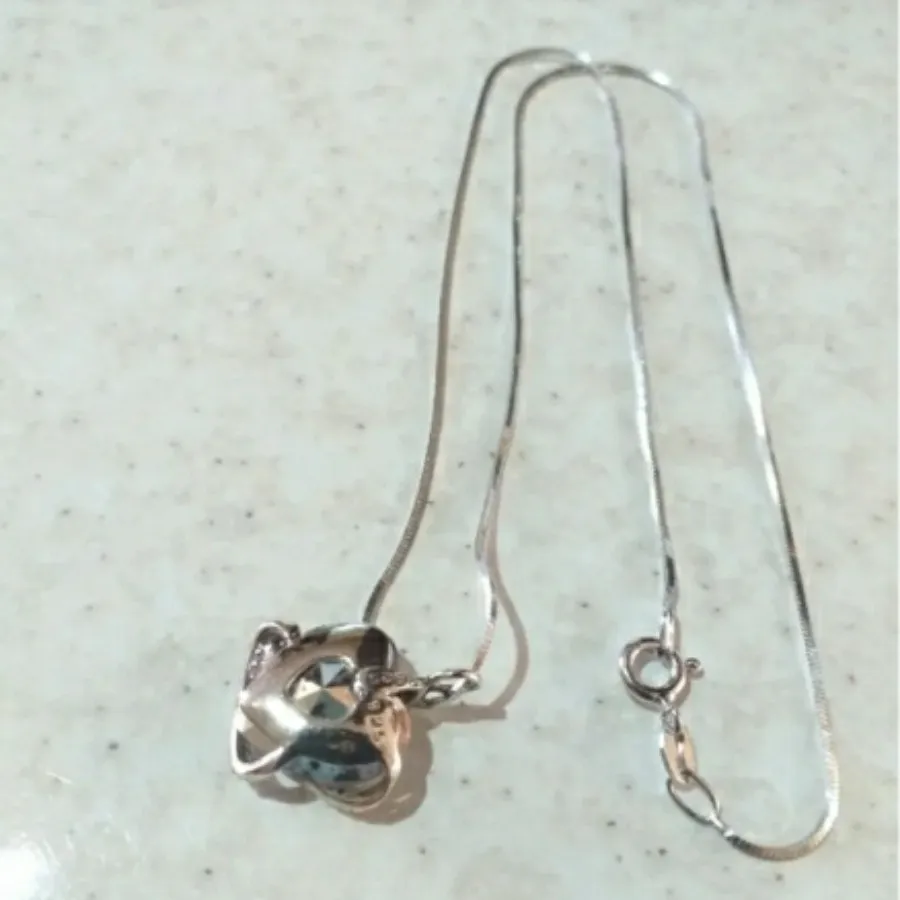 گردن بند نقره با زنجیر