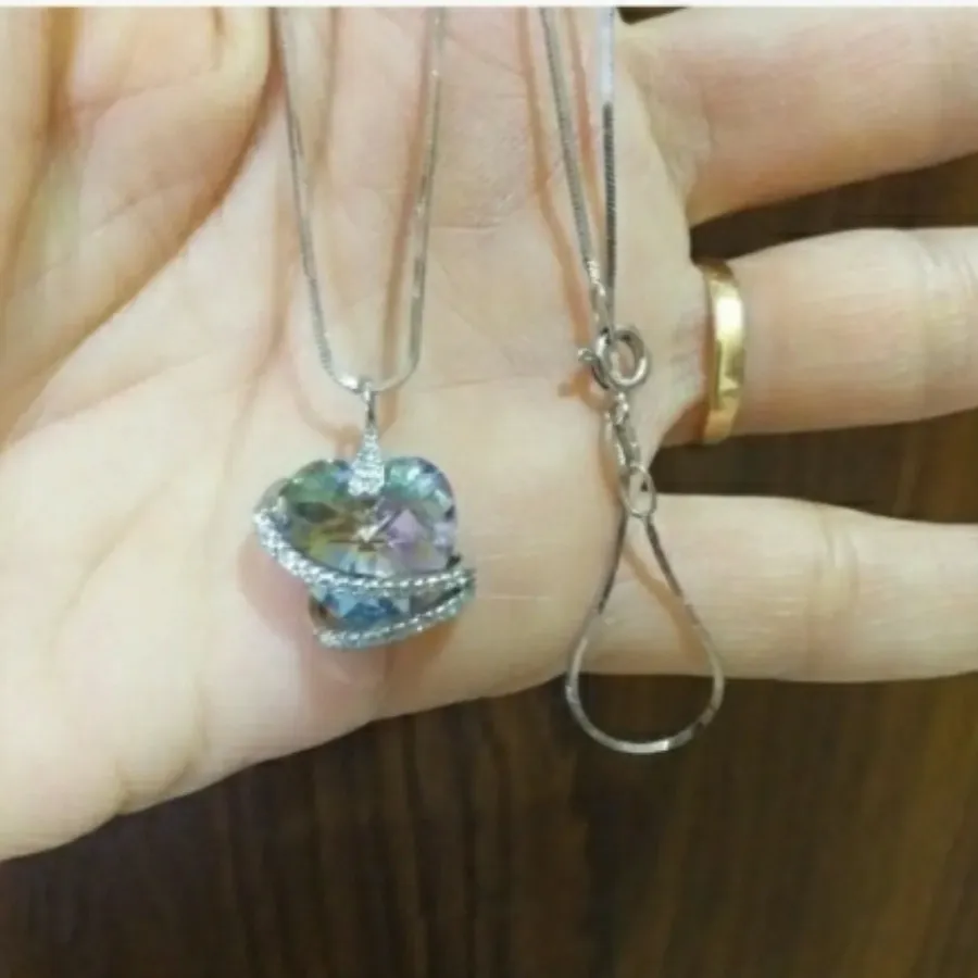 گردن بند نقره با زنجیر