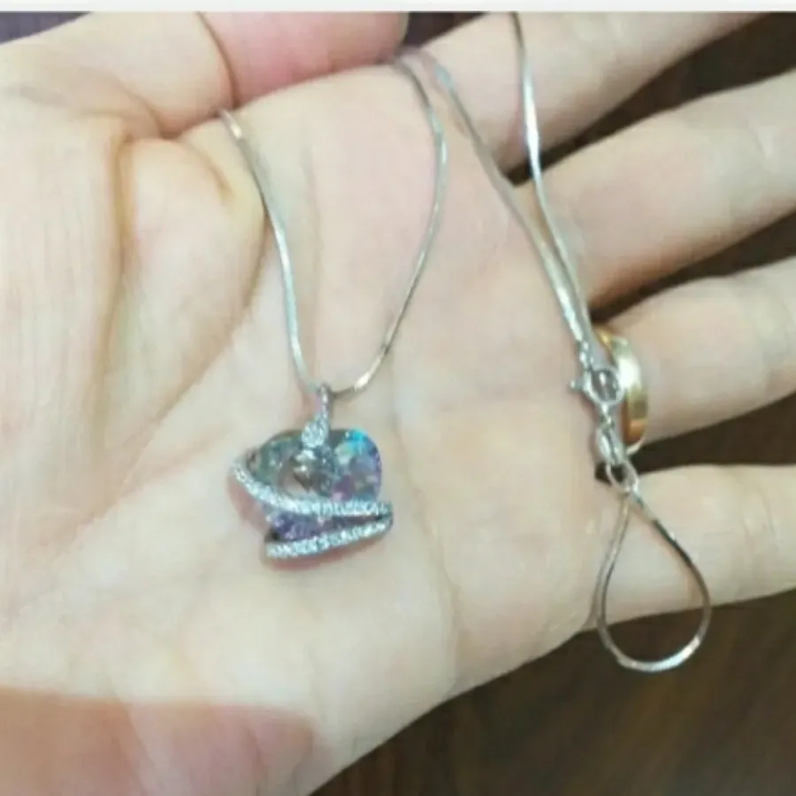 گردن بند نقره با زنجیر