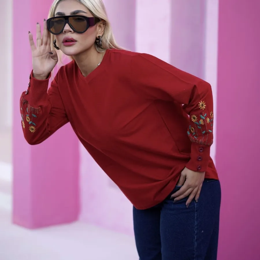 بلوز زنانه گلدوزی شده