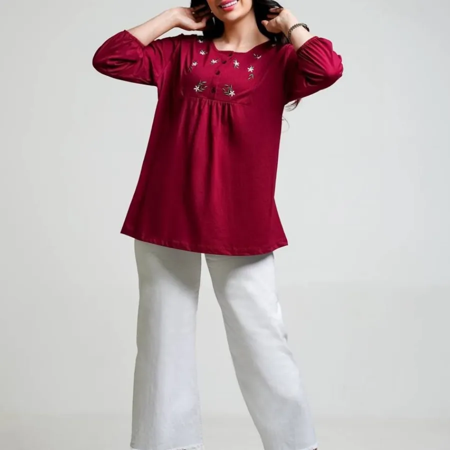 بلوز آستین سه ربع