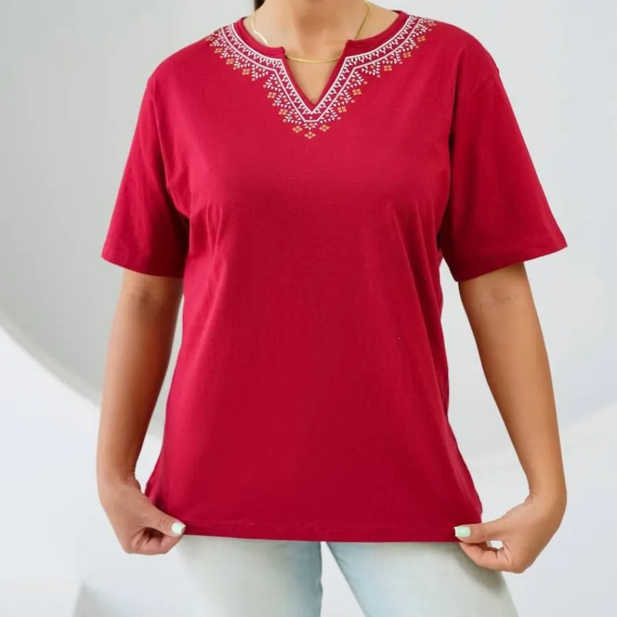 تیشرت یقه کوبایی