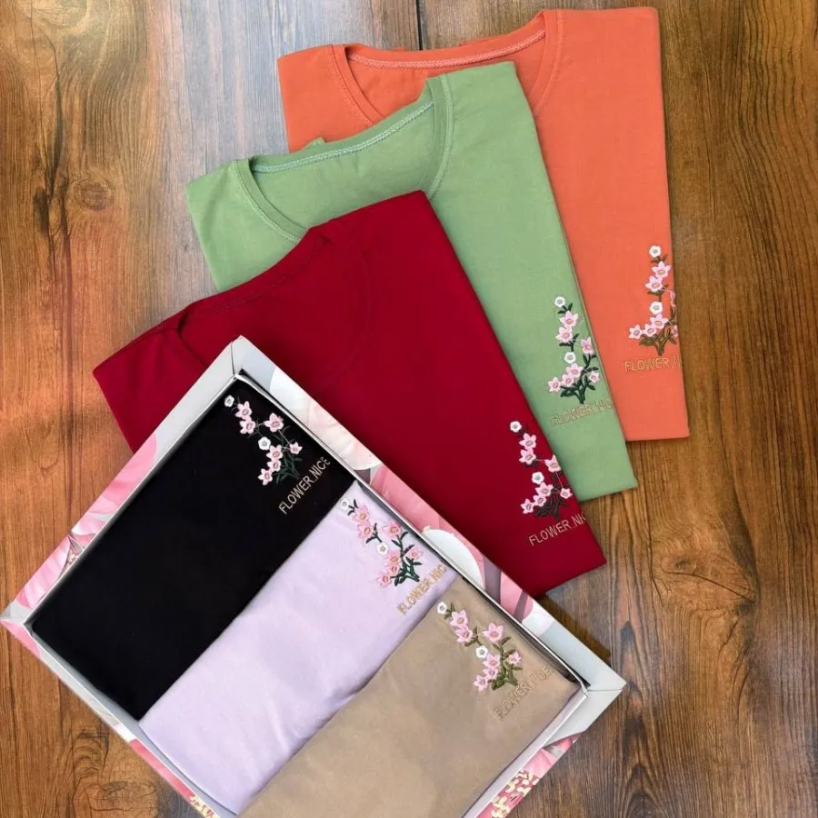 تیشرت گلدوزی نخ پنبه