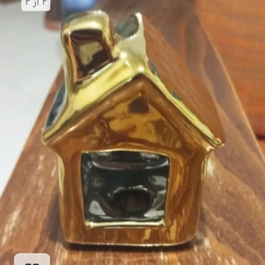 شمعدان طلایی طرح کلبه