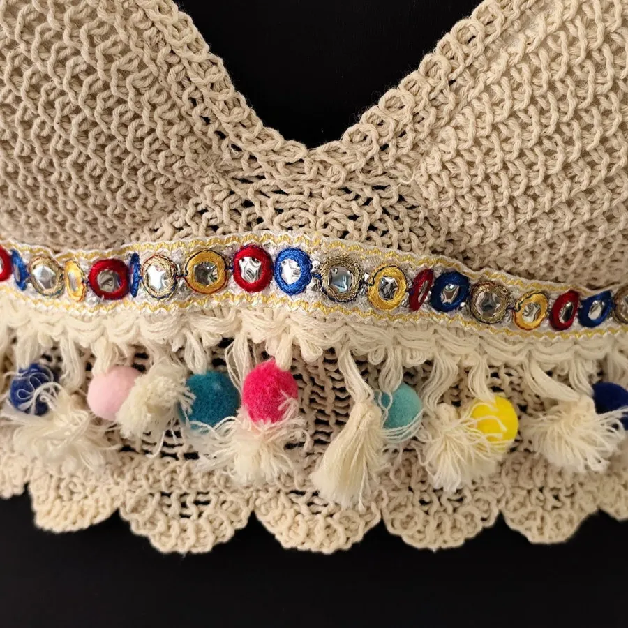 نیم تنه مکرومه سنتی