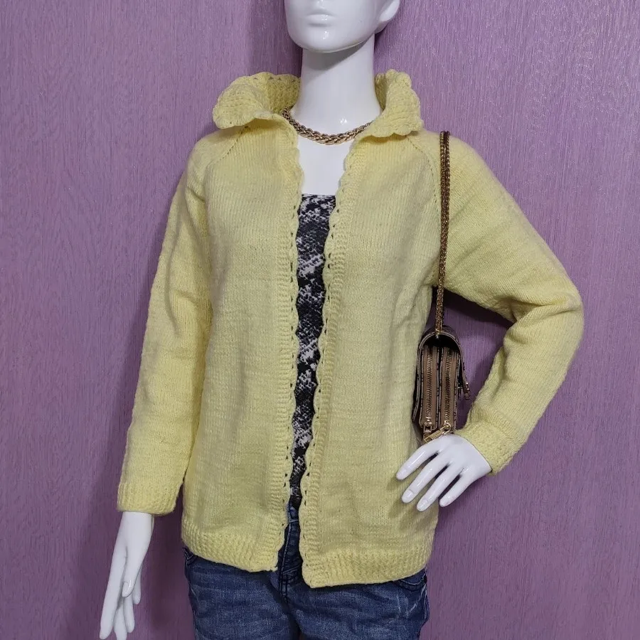 سوییشرت دستبافت لیمویی