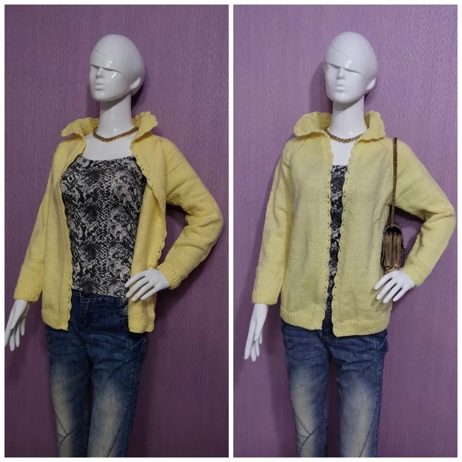 سوییشرت دستبافت لیمویی