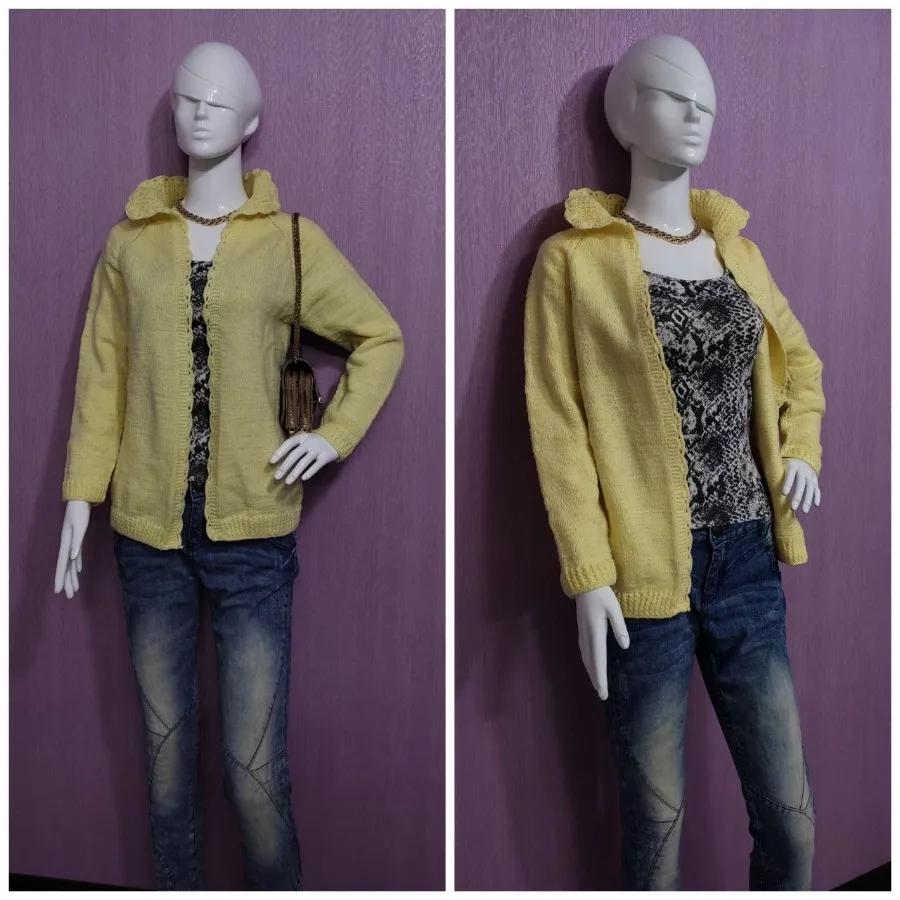 سوییشرت دستبافت لیمویی