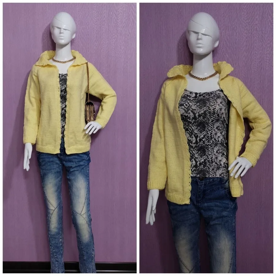 سوییشرت دستبافت لیمویی