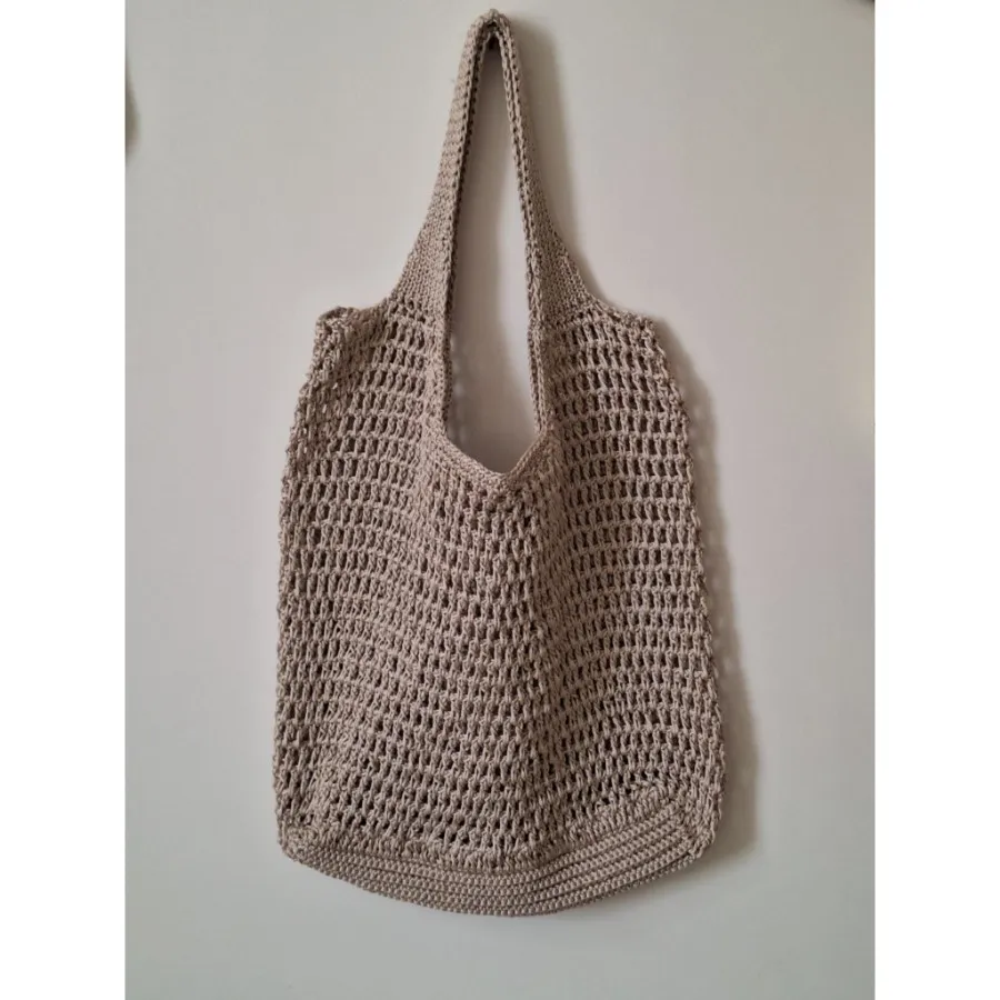 کیف مکروبه دستبافت بژ