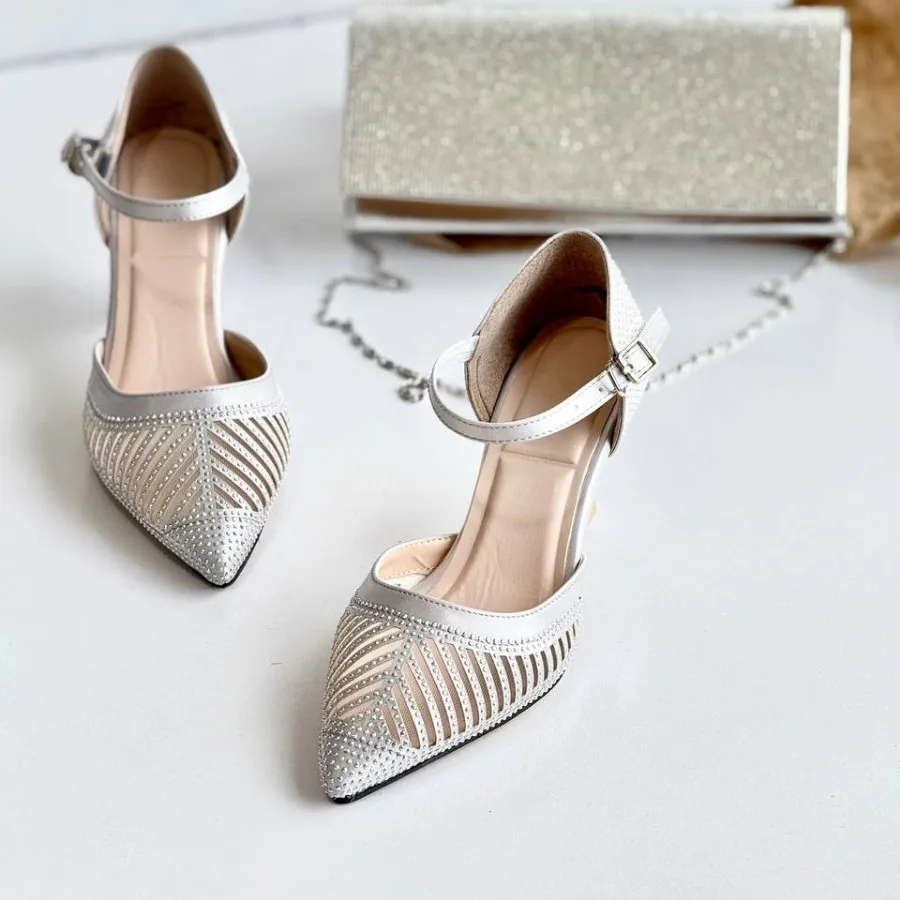 کفش مجلسی توری پاشنه 5