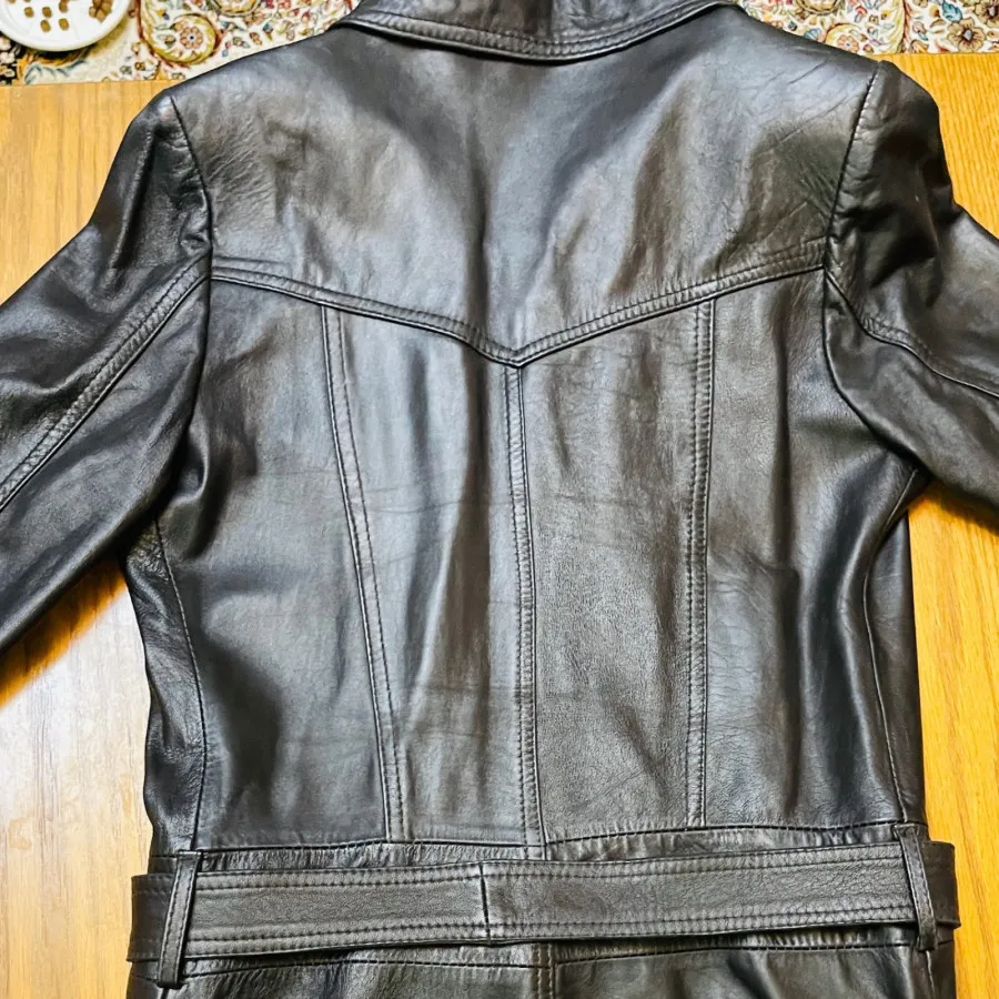 پالتو نوین چرم قهوه ایی