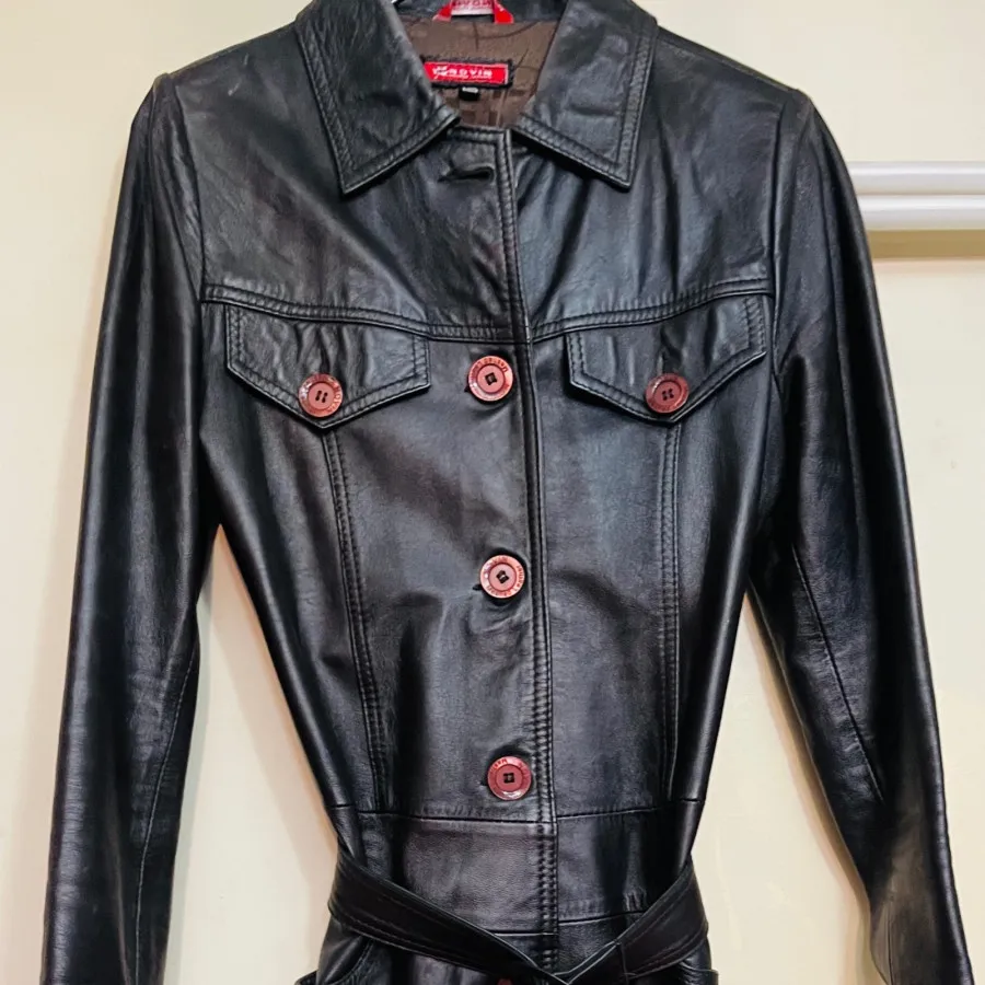 پالتو نوین چرم قهوه ایی