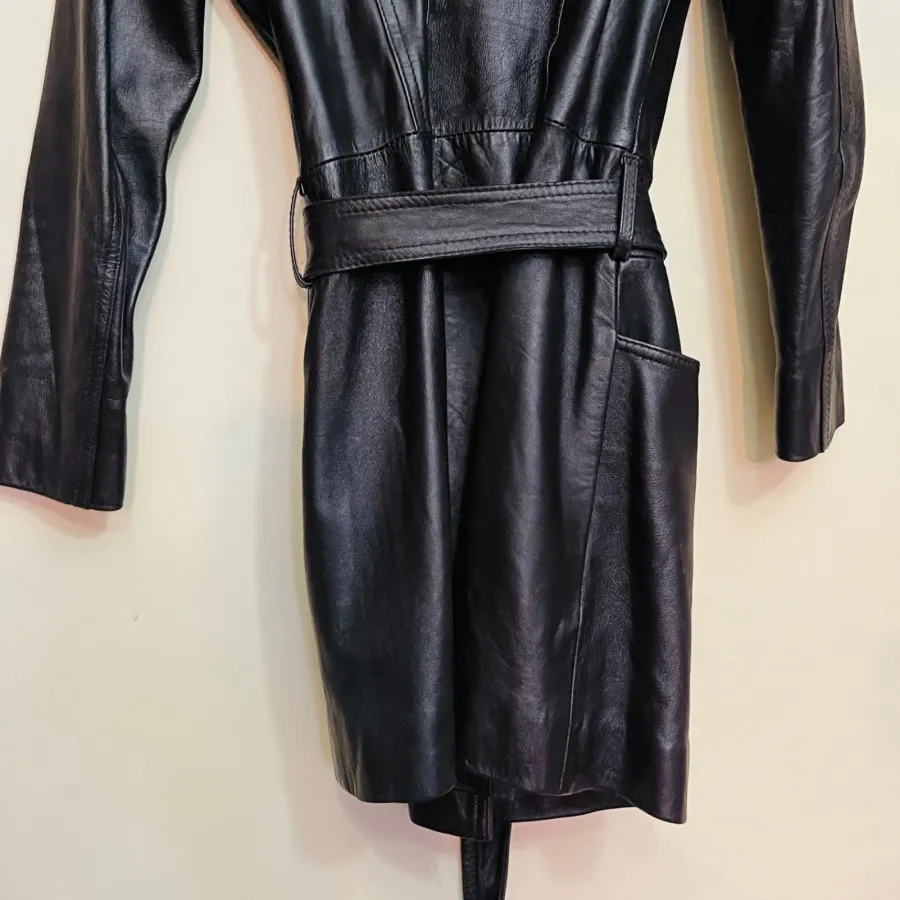 پالتو نوین چرم قهوه ایی