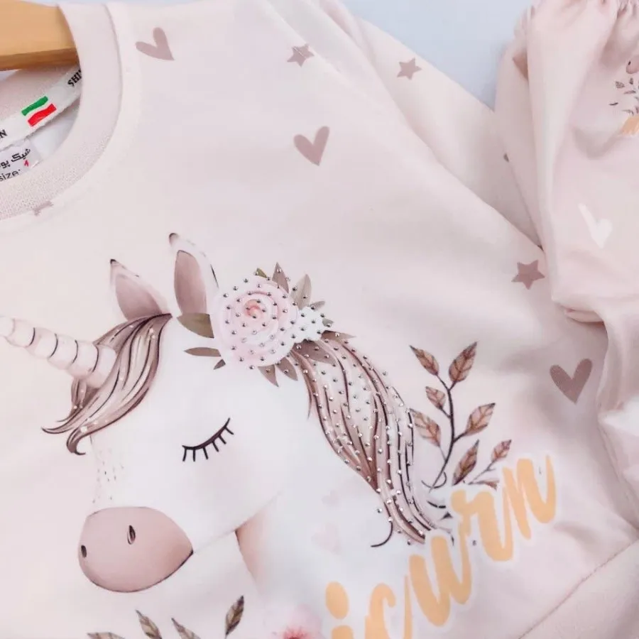 بلوز شلوار یونیکورن نگینی