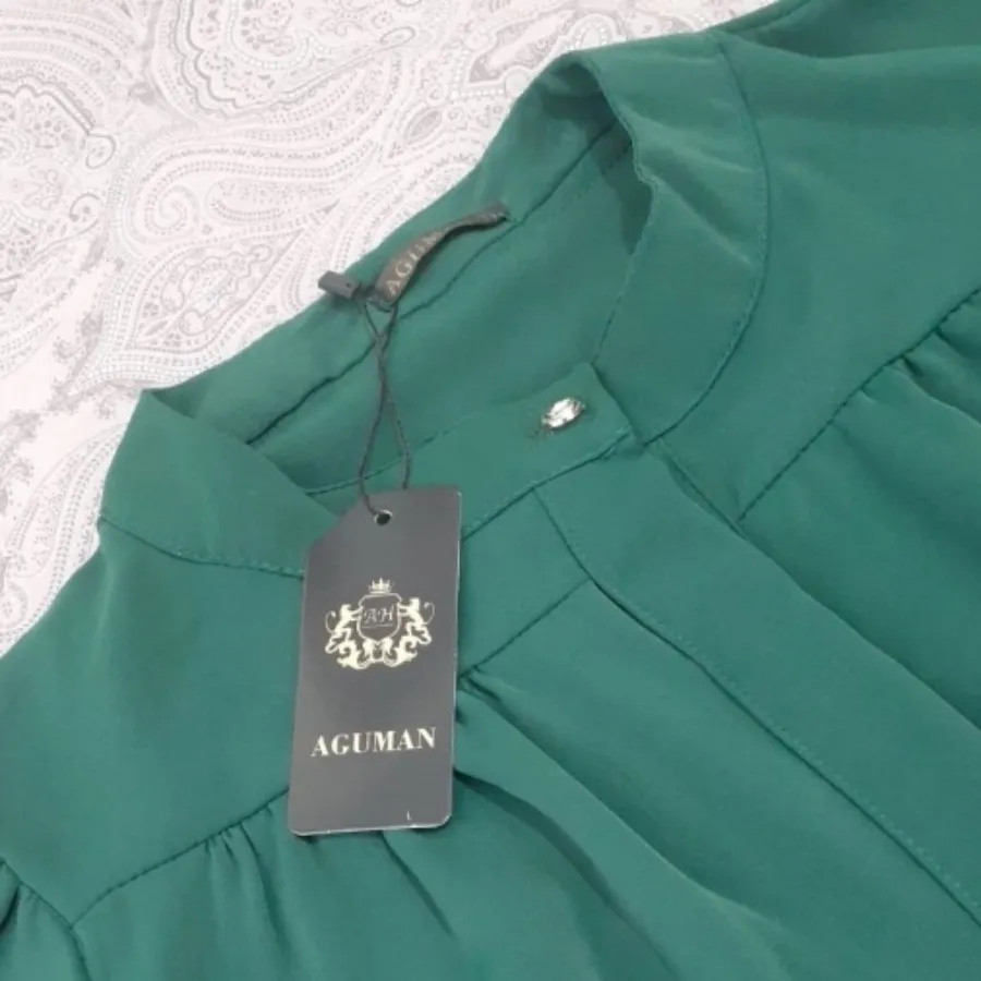 شومیز بلند رسمی سبز زمردی