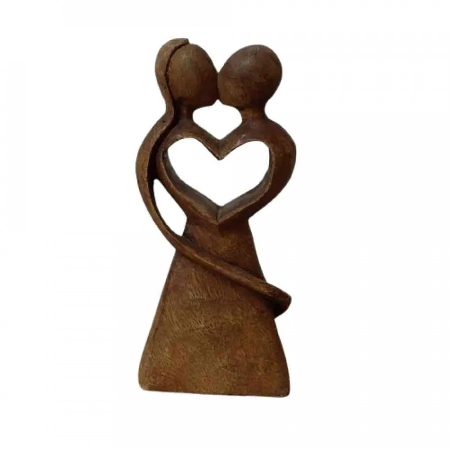 تندیس مجسمه چوبی بوسه عشق