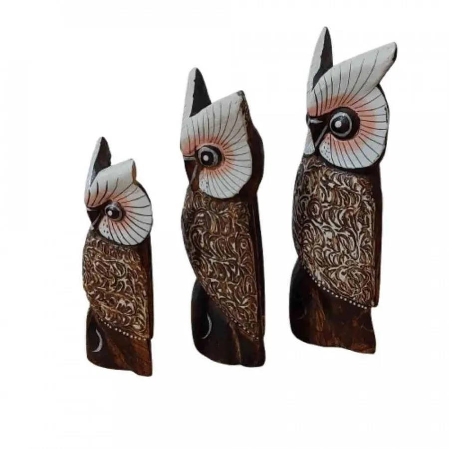 3 تندیس مجسمه جغد خانواده