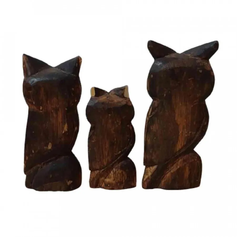 3 تندیس مجسمه جغد خانواده