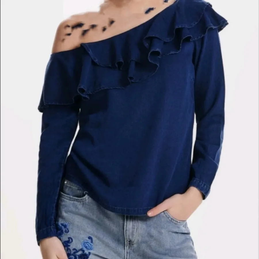 شومیز جین یقه قایقی