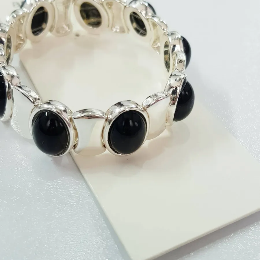 دستبند بنگل کشی نقره ای