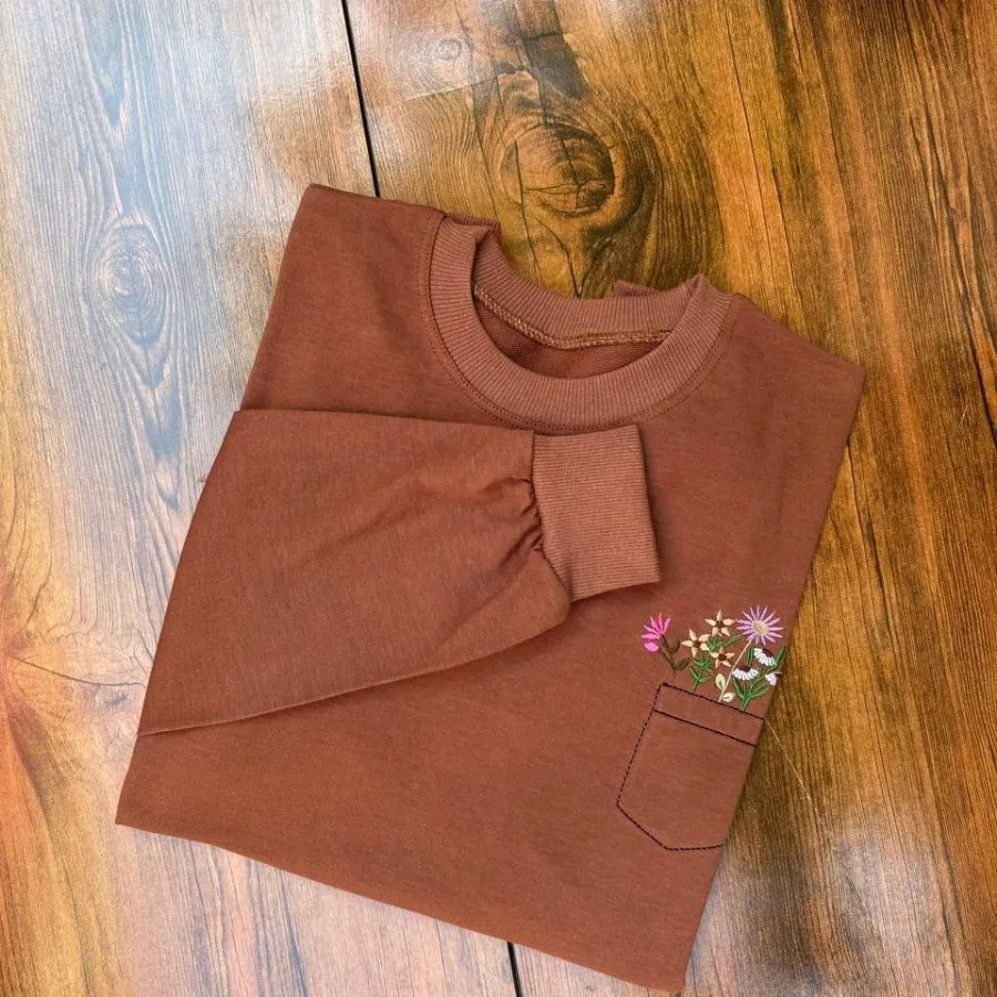 بلوز دورس جیب گلدوزی