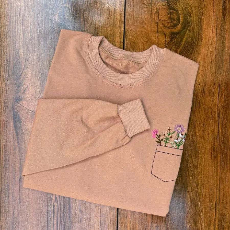 بلوز دورس جیب گلدوزی