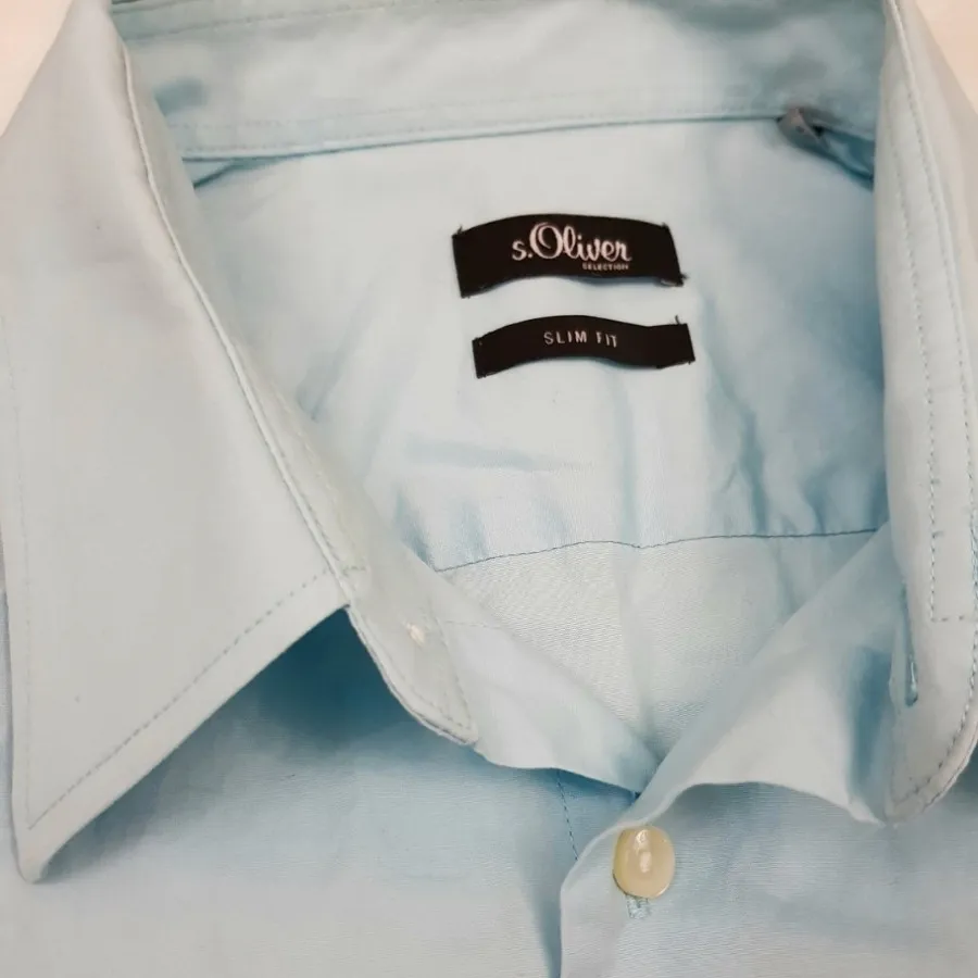 پیراهن آبی پارچه پوپلین