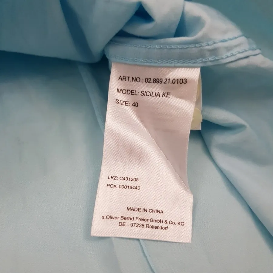 پیراهن آبی پارچه پوپلین