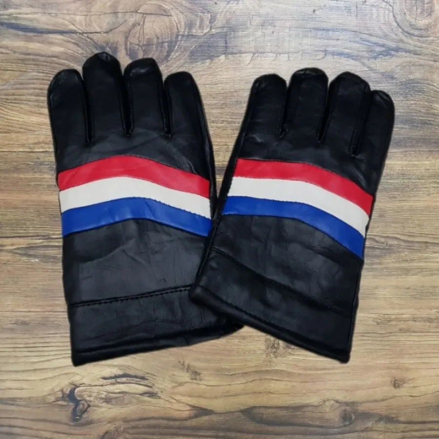 دستکش چرمی مشکی دو سایز