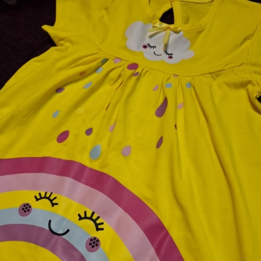 لباس تونیک زرد رنگین کمان