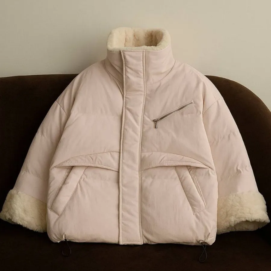 کاپشن پفکی یقه خز گرم