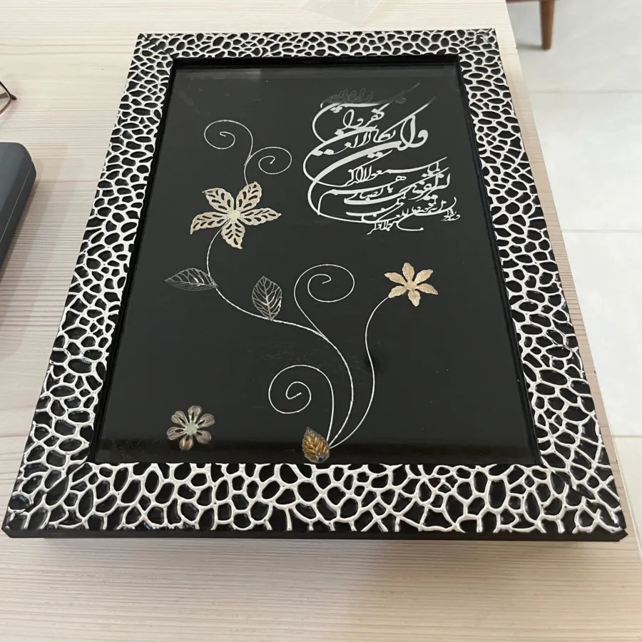 تابلو گل نقره