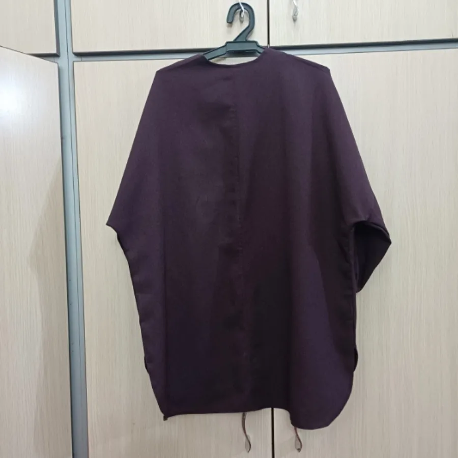 مانتو آستین پفی بادمجانی