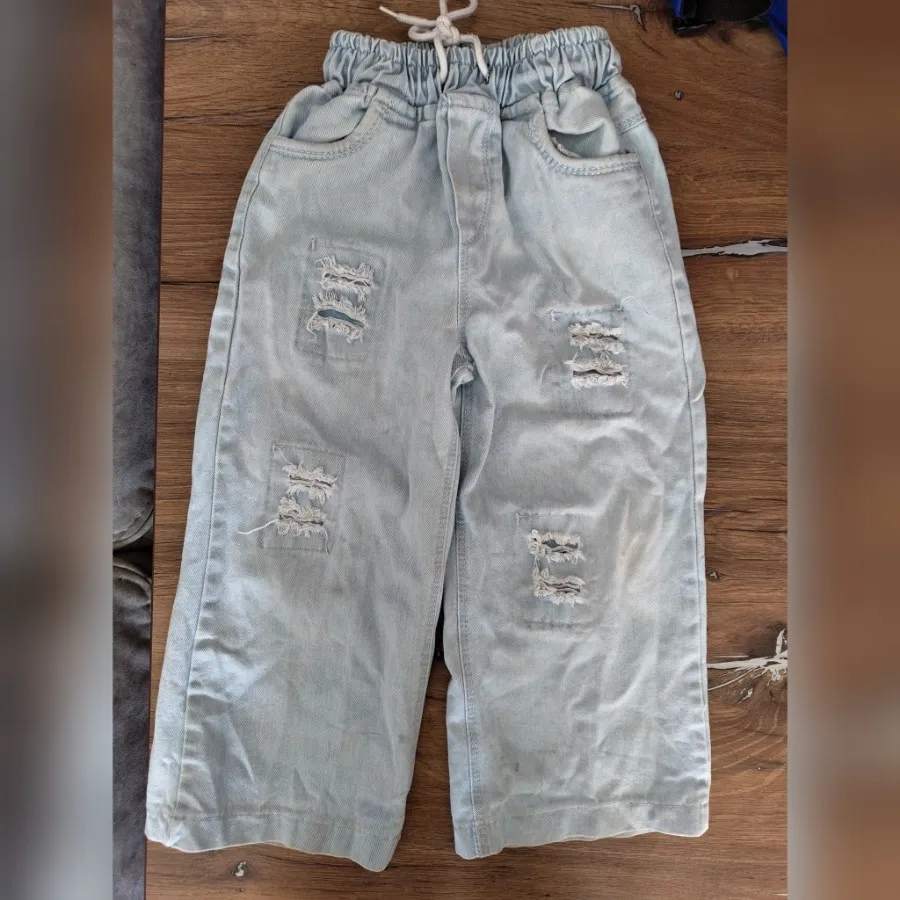 شلوار جین  نیم بگ دخترانه