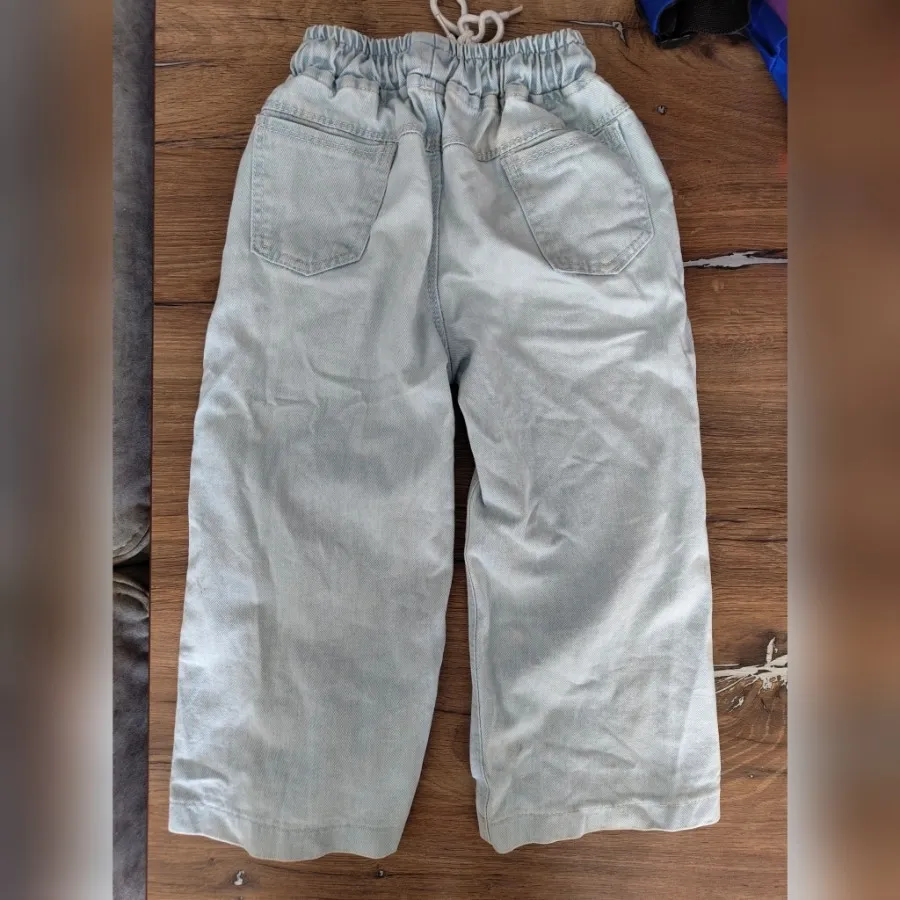 شلوار جین  نیم بگ دخترانه