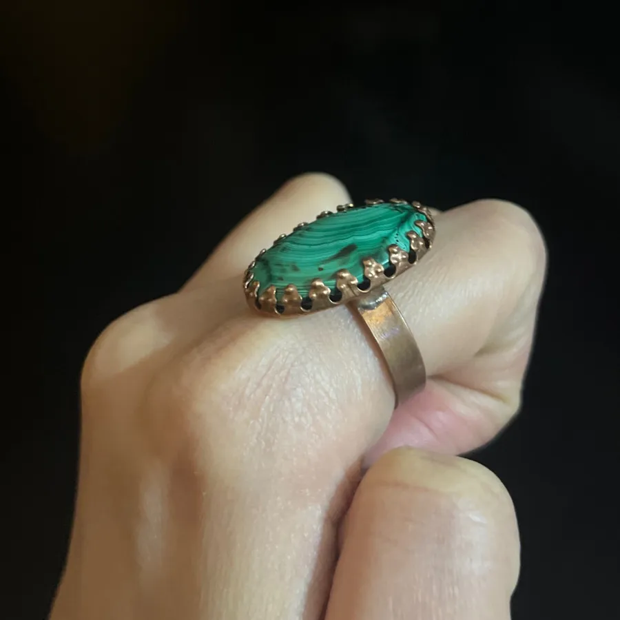 انگشتر مسی زنانه با سنگ