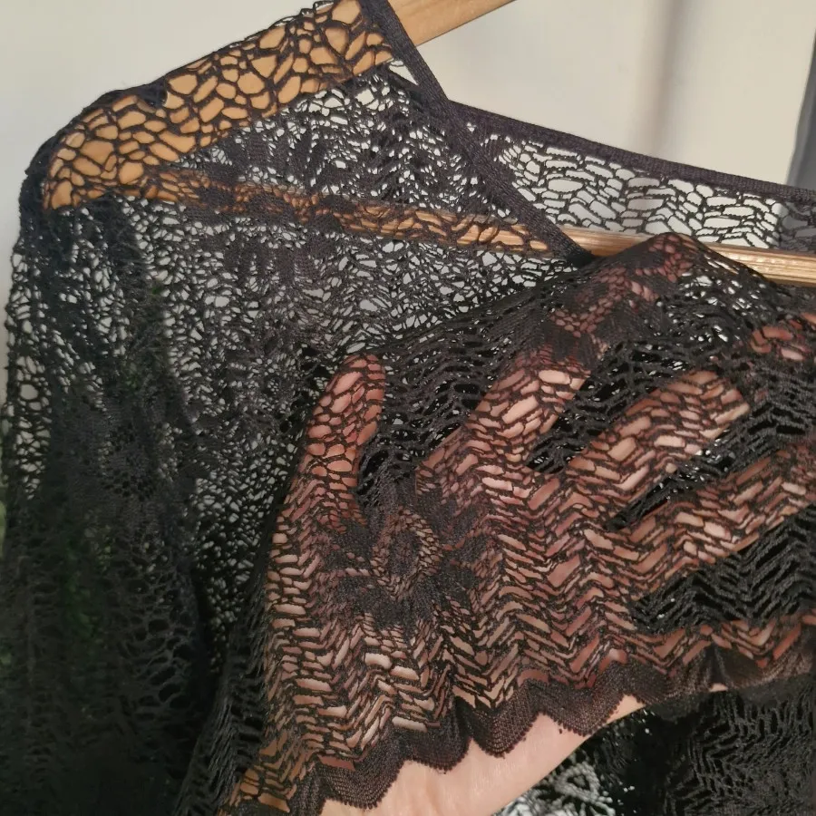 بلوز سایز بزرگ مشکی گیپور