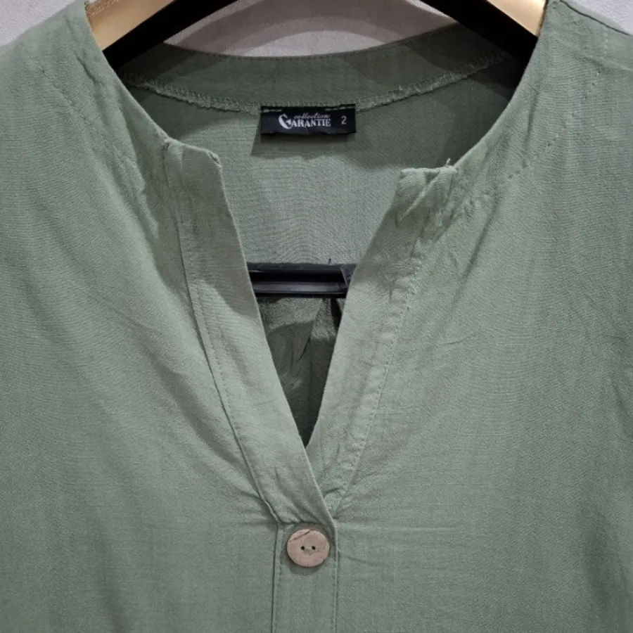 شومیز سبز جلو بسته