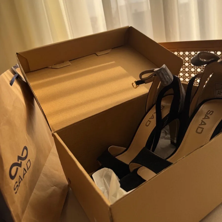 کفش پاشنه بلند مشکی جیر