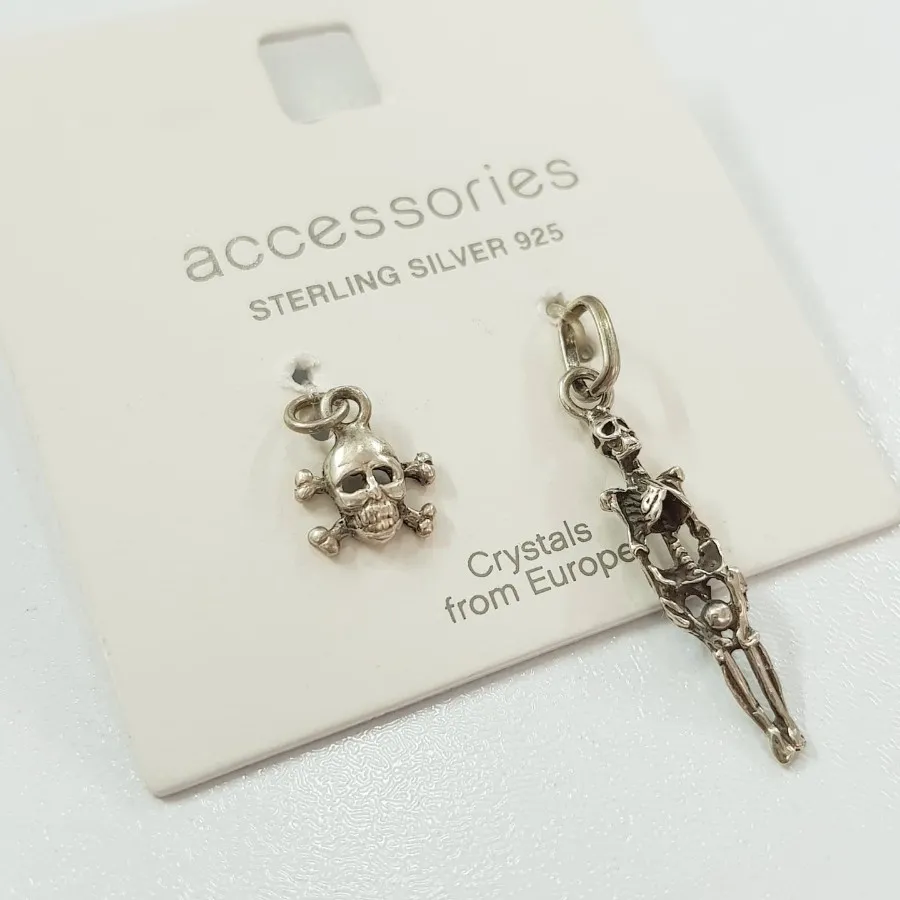 پک آویز نقره 925 اسکلتی