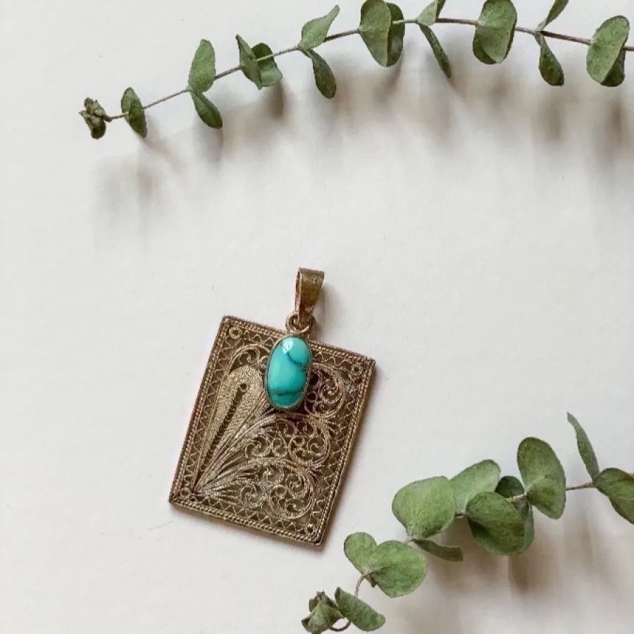 آویز نقره و فیروزه