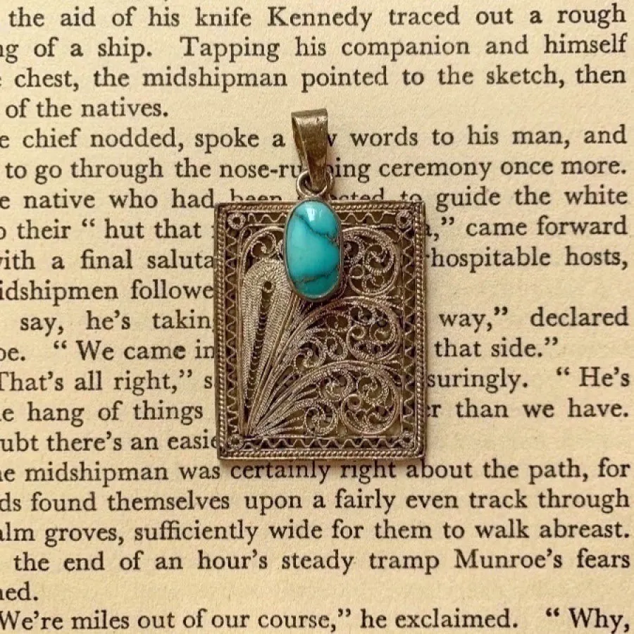 آویز نقره و فیروزه