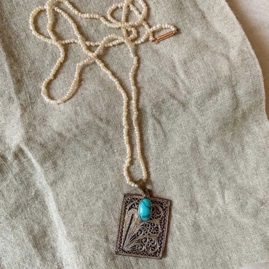 آویز نقره و فیروزه