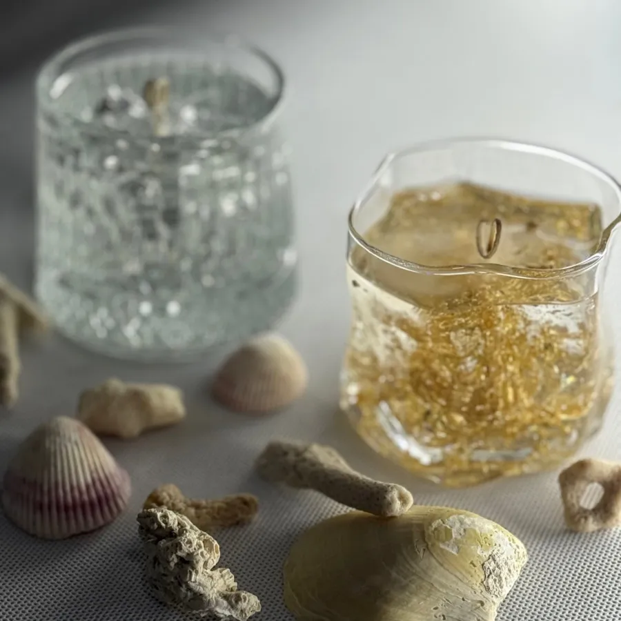 شمع جار ورقه طلا و نقره