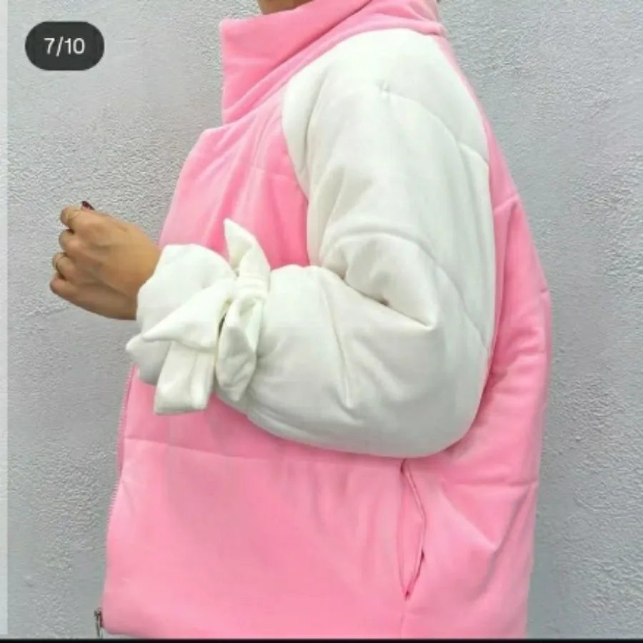 کاپشن صورتی تدی زنانه