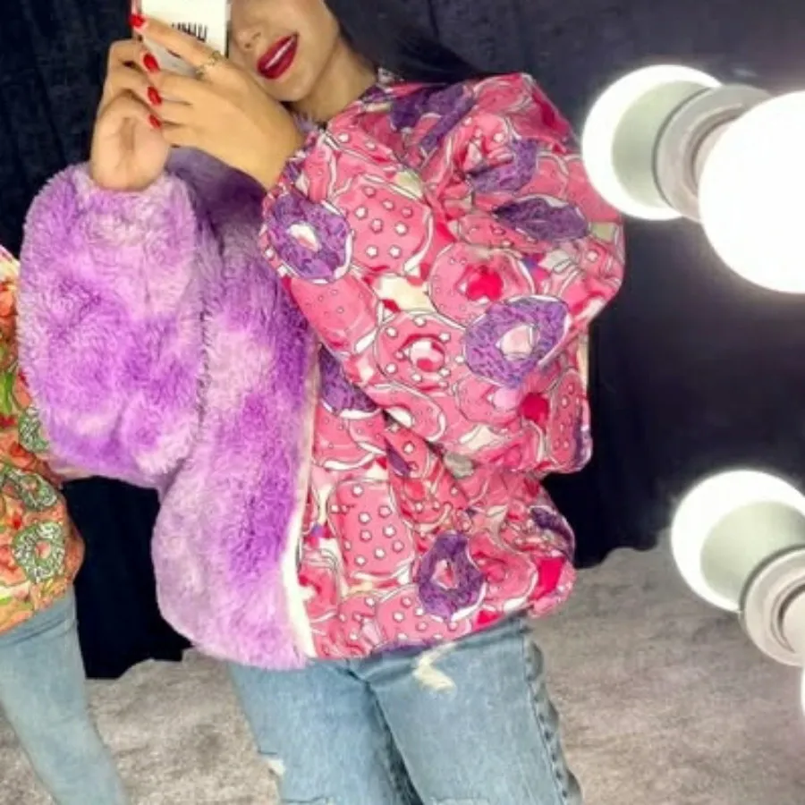 کاپشن تدی آبرنگی زنانه