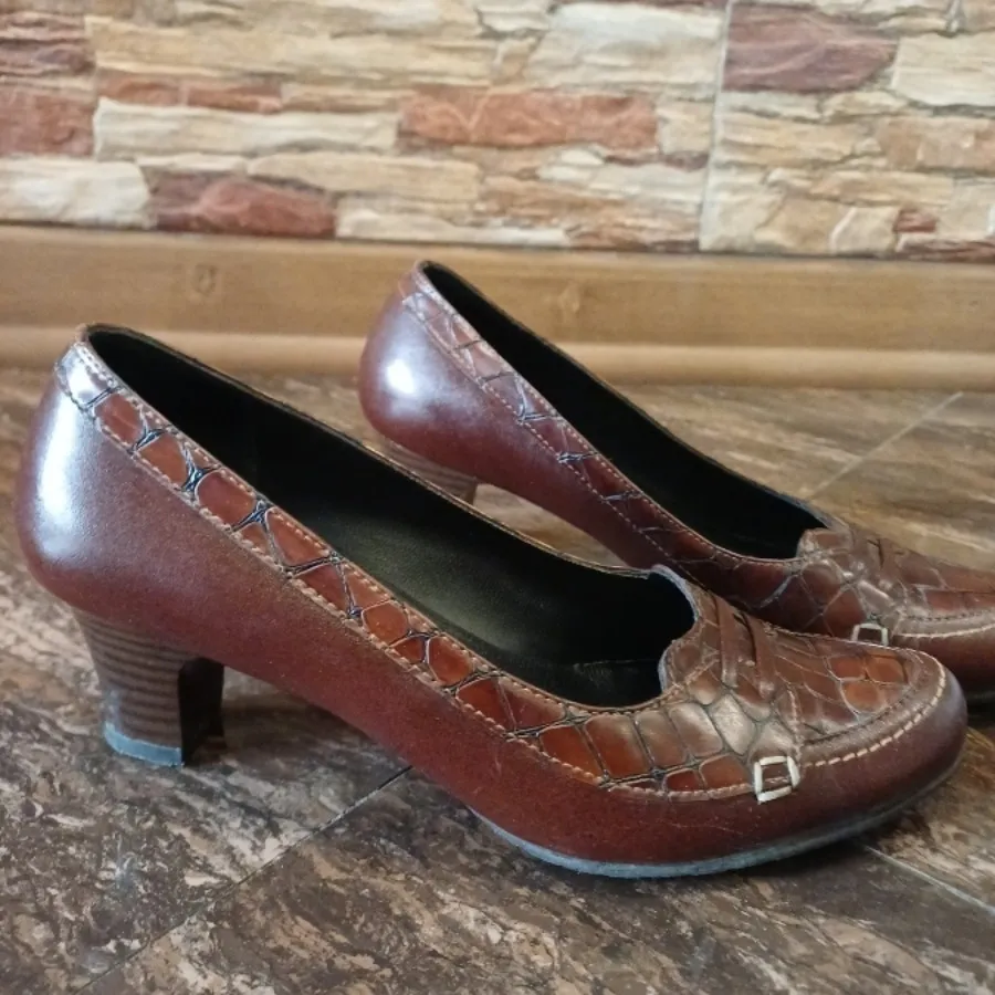 کفش چرم پاشنه 3سانت