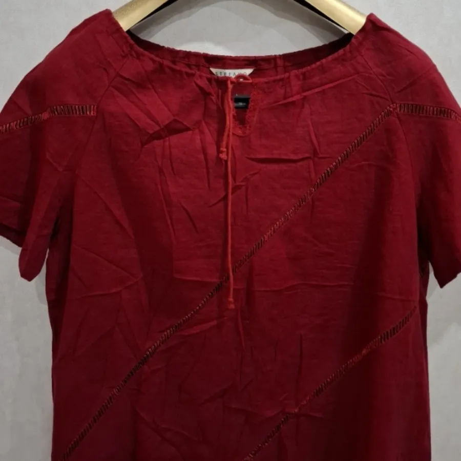 شومیز قرمز آستین کوتاه