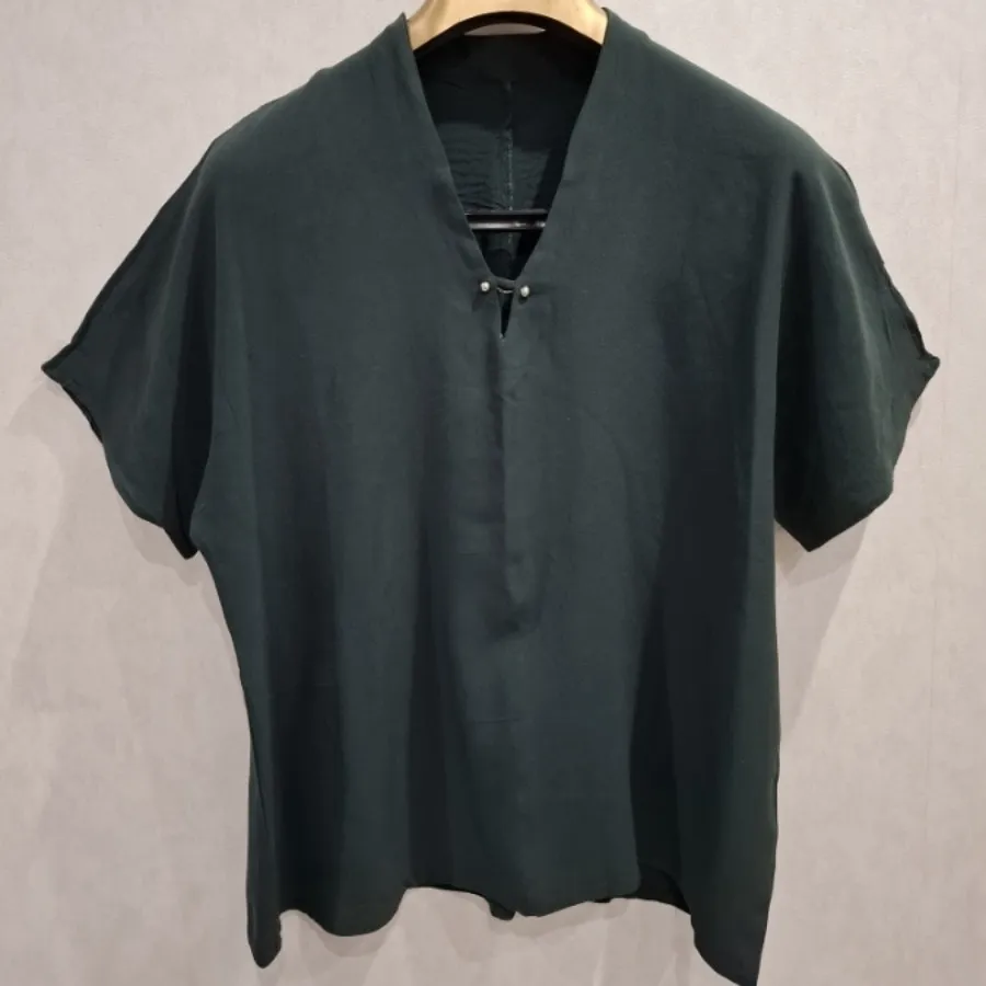 شومیز سبز استین سه ربع